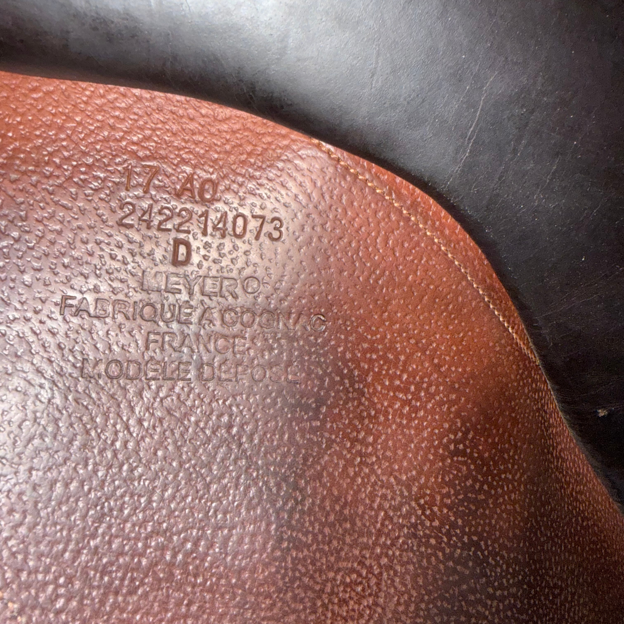 Close up of saddle's stamp:
"17 AO
242214073
D"