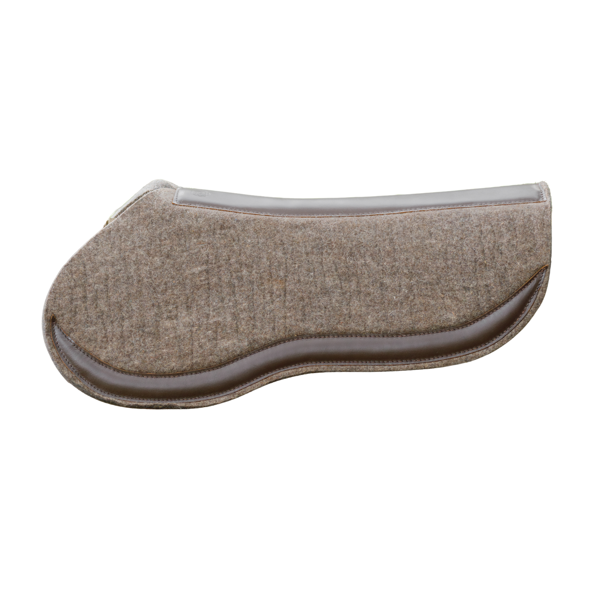 Natural felt half pad against a white background