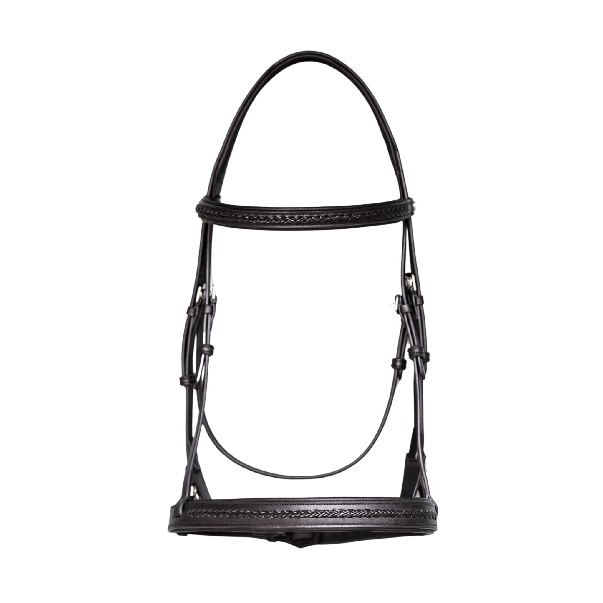 Black Braided Training Bridle on a white background