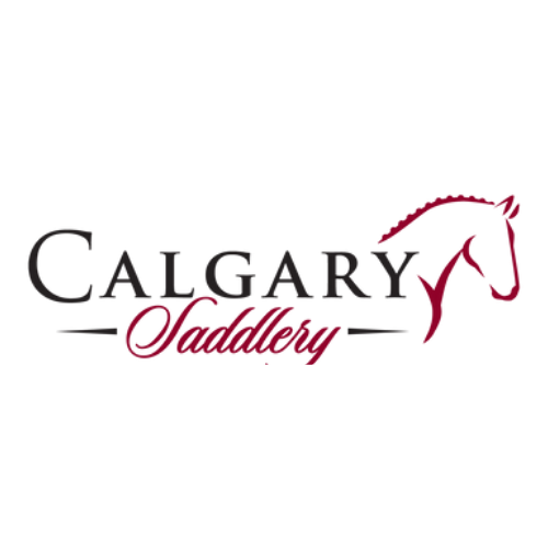 Calgary Saddlery logo with a horse silhouette on a white background