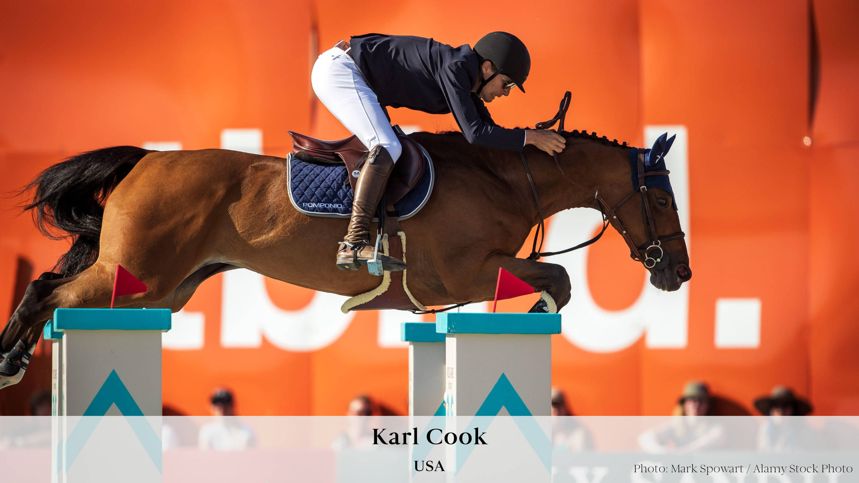 Team USA rider Karl Cook & his horse Kalinka jumping over a large fence in a Meyer saddle
